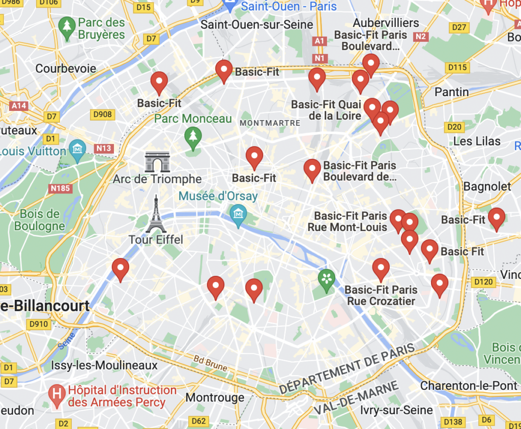 Paris Map - Gym - Basic-Fit