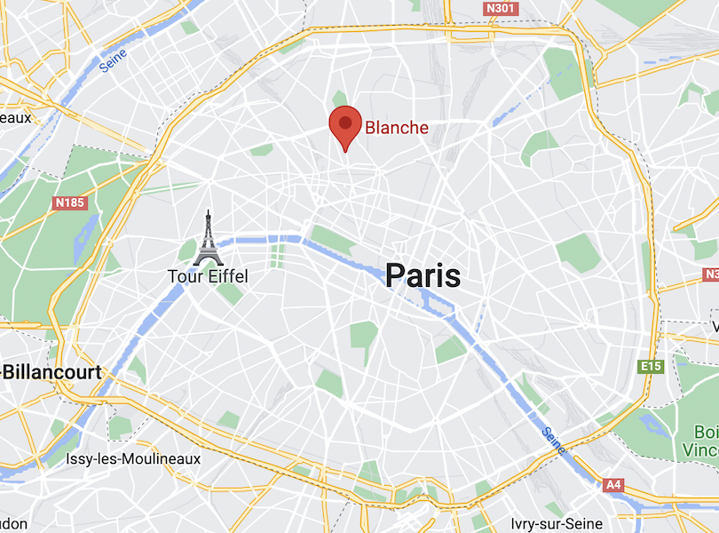Map Paris Gym 21 Blanche