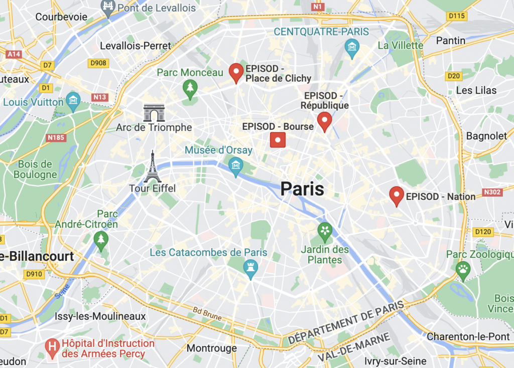 Paris Map - Gym - EPISOD Sports Studios
