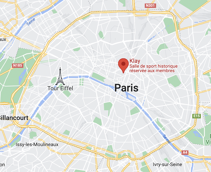 Map Paris Gym Klay
