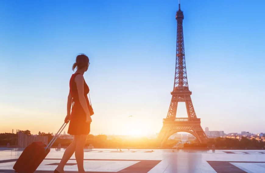 france paris person with a luggage